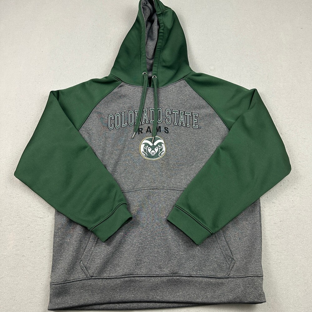 Colorado State Rams Hoodie Men Large Gray NCAA Football Sweatshirt Pullover L
